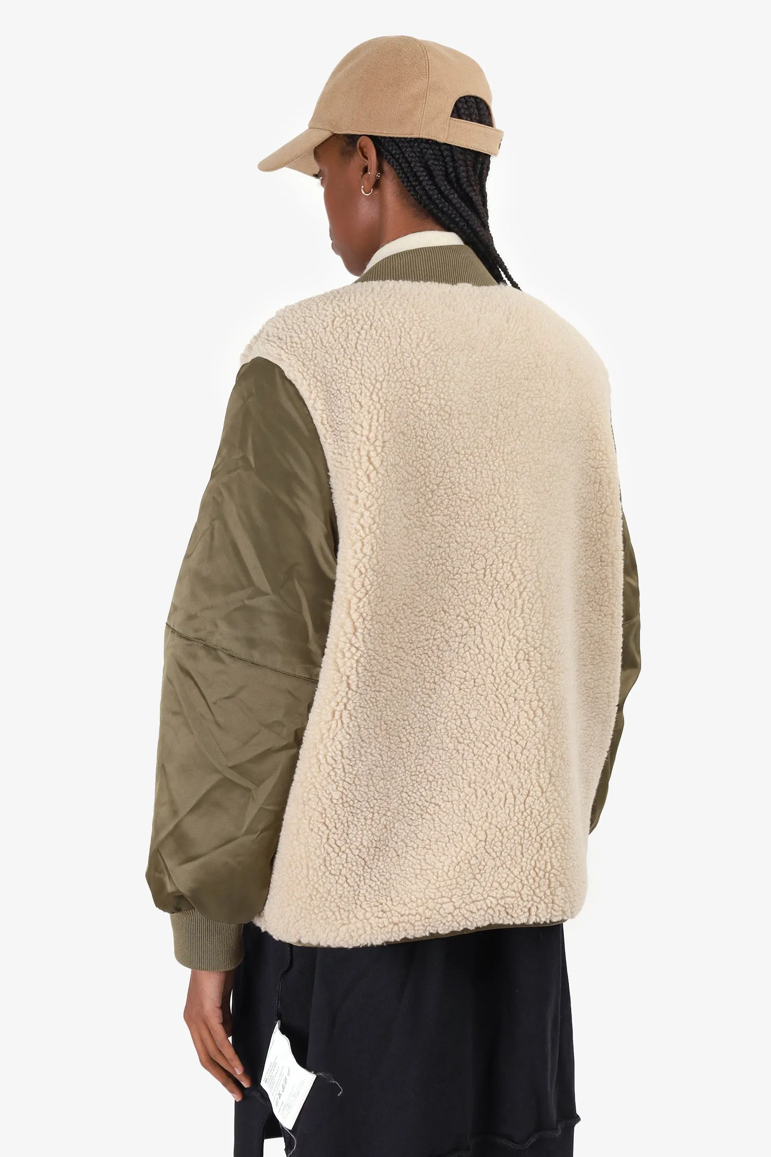 AllSaints Khaki/Ivory Suri Bomber Jacket Size 10