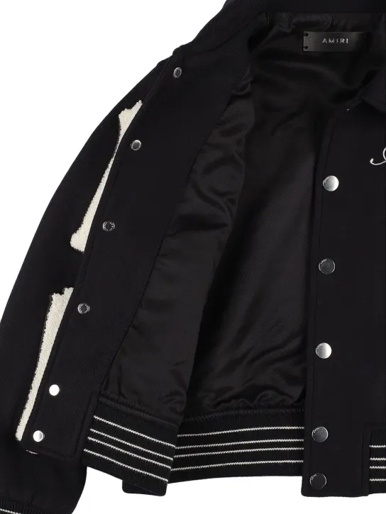 Amiri   Wool blend bomber jacket w/ logo 