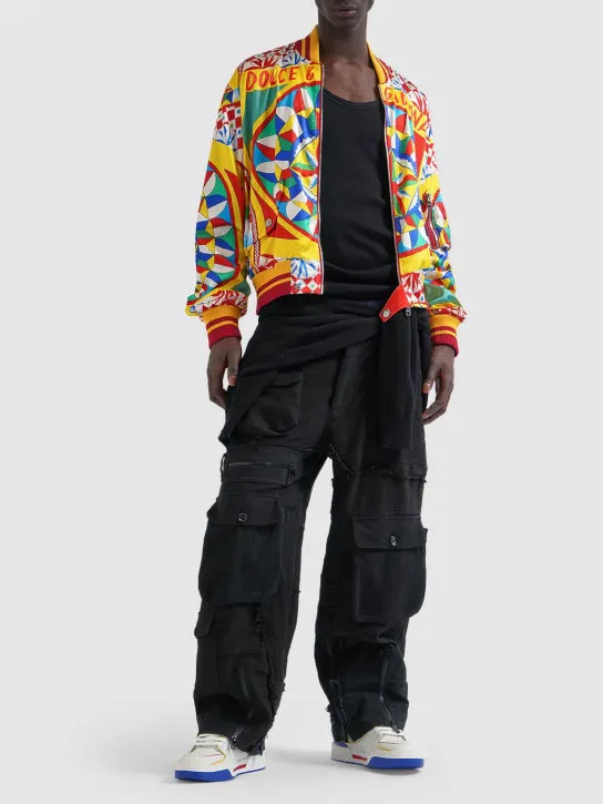 Dolce&amp;Gabbana   Carretto printed nylon bomber jacket 