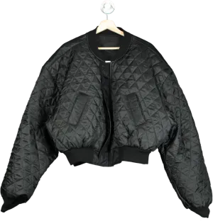 DRL Black Cropped Bomber Jacket UK One size