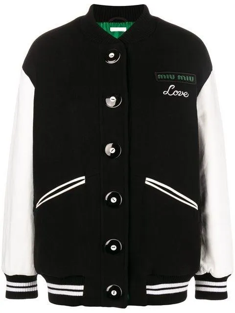 Love Embroidered Bomber Jacket