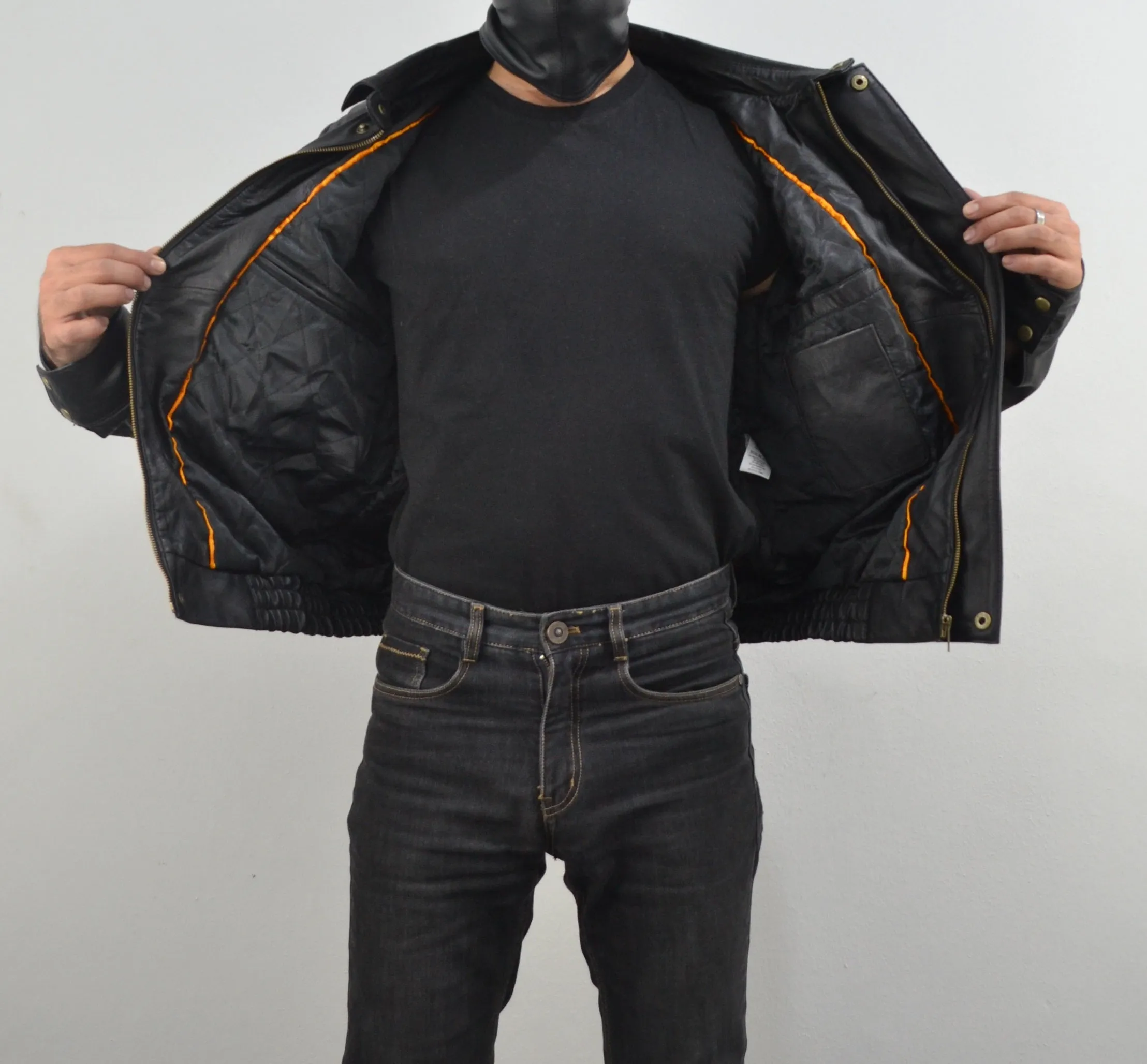 Mens Knight Rider david Hasselhoff Bomber Black Sheepskin Genuine Leather Jacket