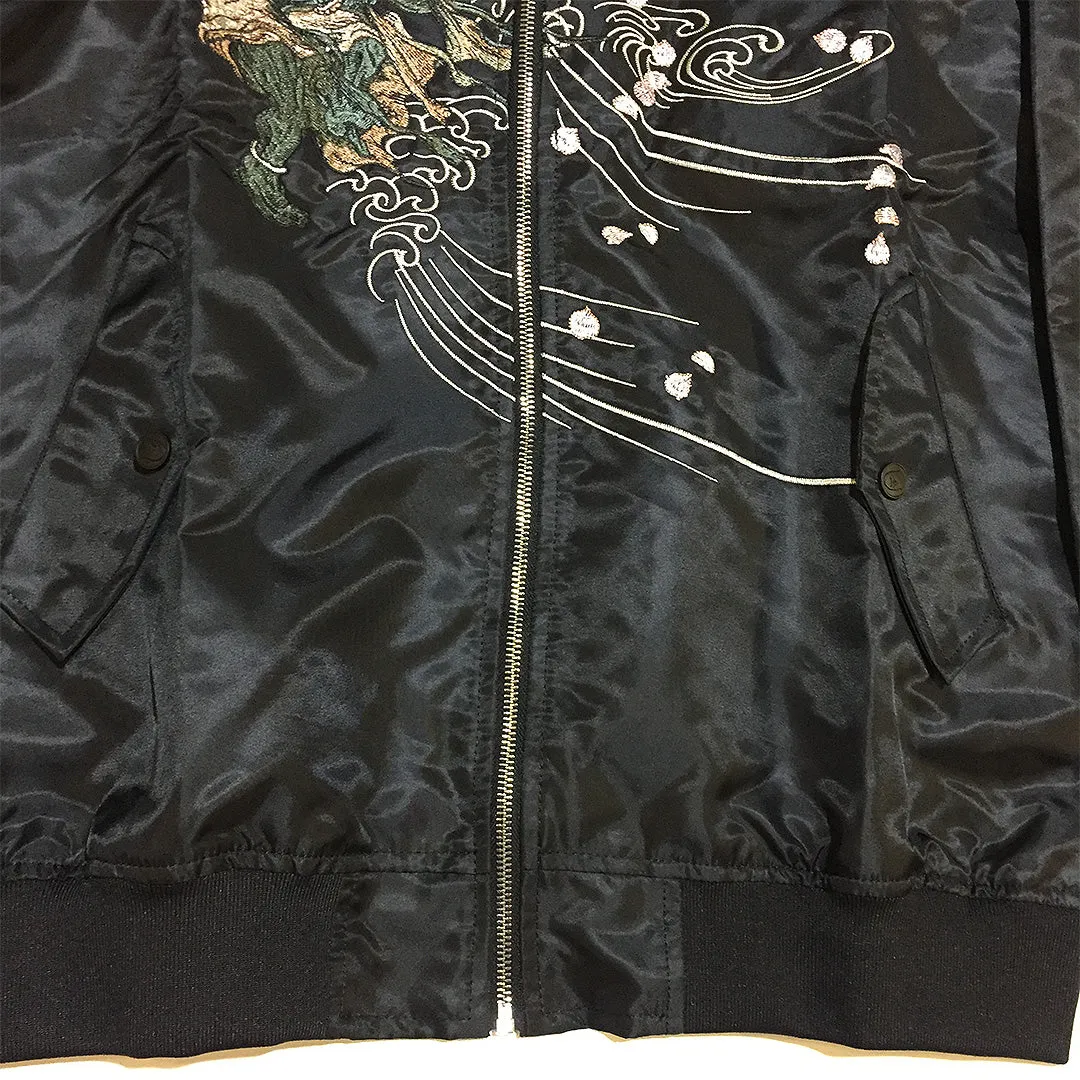 Oni Sukajan Embroidered Bomber Jacket