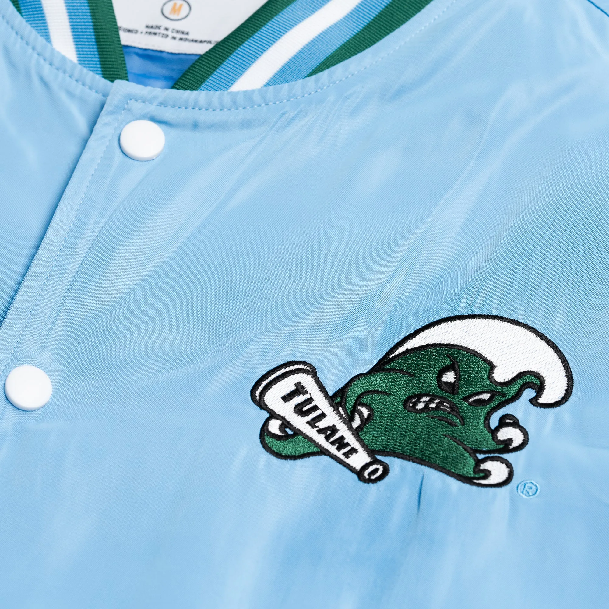Tulane Green Wave Script Vintage-Inspired Bomber Jacket